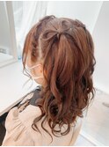 紐リボンハーフツイン