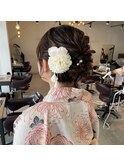浴衣ヘアアレンジアップスタイル編み込みヘア