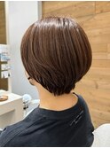 ショート透明感モカグレージュ