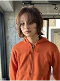 メンズボブウルフメンズミディアムレイヤーカットメンズウルフ