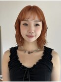 黒髪/ボブルフ/ネビージュ/小顔/ワンレン/スペインカール