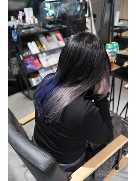 シキ(SHIKI) silver x blue/ツートンカラー/インナーカラー