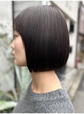 髪質改善20代30代大人可愛い暗髪ダークグレージュボブ
