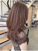 レイヤーカット オリーブベージュ カラー 韓国 髪質改善 仙台