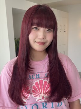 レノ(RENO) チェリーレッド/顔周りレイヤー/髪質改善カラー