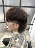 マレットヘア×ウェーブパーマ
