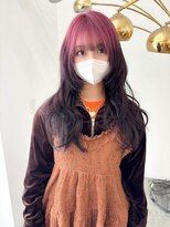 ユラギフロムユイマァル 水島店(YURAGI from YUIMARL)&nbsp;デザインカラー20代30代ハイトーンブリーチダブルカラーピンク