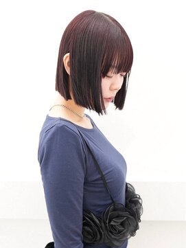 イーラー 日本橋 人形町(ealar) 暗髪ボブ /ミニマムボブ/透明感カラー/暗髪/酸性ストレート