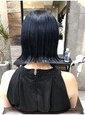 韓国風切りっぱなしボブ ブルーブラックネイビー タンバルモリ