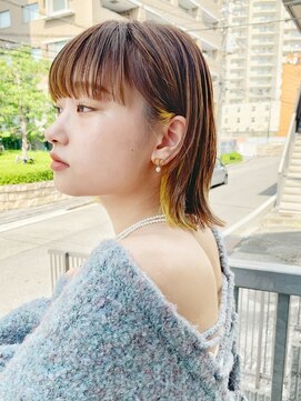 サロンドミルク 新百合ヶ丘店(salon de MiLK) 《インナーがさりげない、耳掛けボブ》