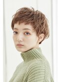 ショートボブ/ブラウンベージュ/外国人風/ぱっつん/20代30代40代