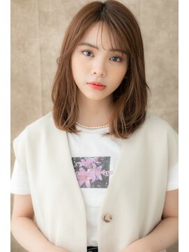 カバーヘア ブリス 戸田公園西口店(COVER HAIR bliss) ミルクティーカラーくせ毛風セミディTb2戸田公園20代30代40代