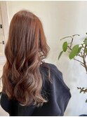 ピンクベージュ、インナーカラー