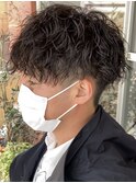 ツイストスパイラルパーマ波巻きスパイラル刈り上げマッシュ