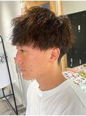 マッシュツイスパ波巻きパーマ