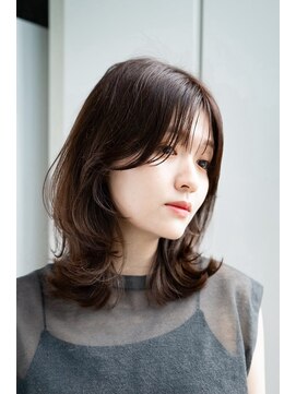 エインアンリー 表参道(AIN.ANLY.) 切りっぱなしボブ美髪エアリーロングピンクブラウン薄めバング