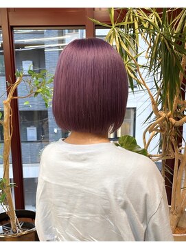 ヲタク(wotaku.) ラベンダーカラーダブルカラーブリーチケアブリーチボブミニボブ