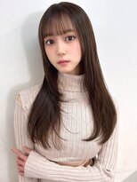 ユーフォリア 渋谷グランデ(Euphoria SHIBUYA GRANDE)&nbsp;シースルーバング　レイヤーカット　ダークブラウン　透明感