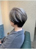 くせ毛を活かしたショートカット/脱縮毛矯正/脱白髪染め