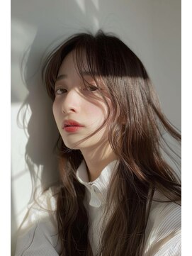 ラナ 新宿(lana) ロング/ブラウン/センターパート/【lana hair新宿】