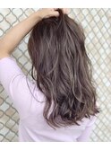 大人可愛い大人美人くすみカラーアッシュグレーベージュ