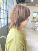 マッシュウルフ/ブリーチ無しダブルカラー/白髪ぼかし