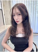 ピンクブラウン×小顔レイヤー×韓国風巻き×髪質改善
