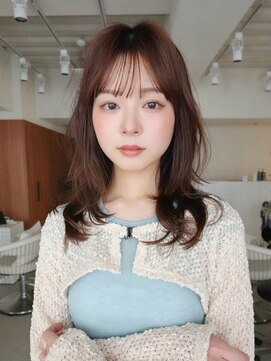 エンス 銀座(Ence) ココアブラウン/ミディアムレイヤー/オリーブグリーン/小顔/銀座