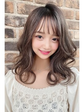 リークフー(Ree cu fuu) 抜け感グレージュ透明感カラーシースルーくびれヘア小顔カット