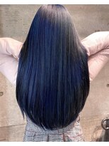アール 西新井店(ar) ナチュラル韓国風ネイビーブルー艶髪ロング/デザインカラー