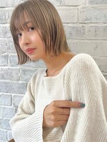 ガーデン タチカワ(garden tachikawa)&nbsp;シアブラウン × 外はねボブ × シースルーバング