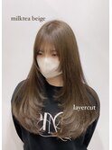 レイヤーカット×ミルクティーベージュ【Zina kana】