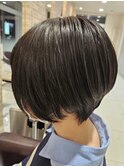 大人マッシュショート丸みショート黒髪ショートベリーショート