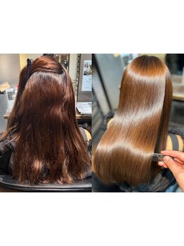 【縮毛矯正で艶髪】拘った薬剤で美髪矯正☆素髪のような自然な仕上がりで自慢の艶髪へ☆