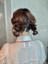 【ツインお団子】/結婚式/二次会/同窓会/銀座/ヘアセット