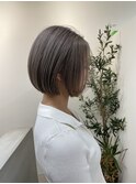 グレージュ 丸みボブ