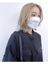 モアナ バイ ヘッドライト うるま店(Moana by HEADLIGHT)&nbsp;Moana【うるま】#レイヤーボブ#ブロンド#結べるボブ#ベージュ