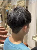 20代30代40代メンズビジネスツーブロックアッシュブラック