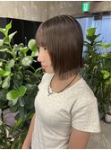 【MIZU】オリーブブラウン×切りっぱなしボブ
