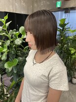 キャラハーフ 池袋東口店(KYARA HALF)&nbsp;【MIZU】オリーブブラウン×切りっぱなしボブ