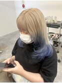 レイヤーロング裾カラー