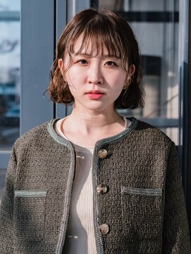 ヘアークラフト(Hair Craft) ボブパーマ×ブラウンカラー【岡山】耳かけレイヤーパーマ