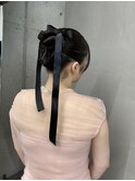 着物ヘアアレンジ成人式ヘアアレンジリボンアレンジ表参道