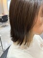 アグ ヘアー ランド 盛岡上田店(Agu hair land)&nbsp;切りっぱなしボブ×インナーカラーベージュ
