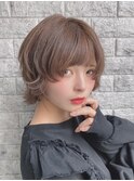 ミニウルフ/くすみブルー/流れるレイヤー/インナーハイライト
