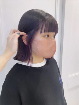 へアメイクワンプラス 四日市(HAIR MAKE ONEplus) 10代20代 大人かわいいラベンダーインナーカラー/外ハネボブ/