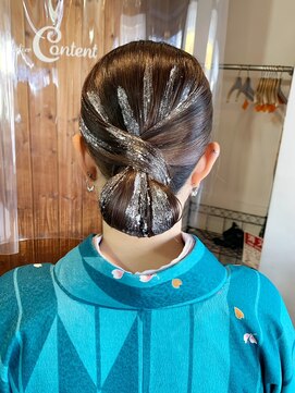 ラトリエコンタン(L´atelier Content) 水引 金箔 成人式ヘア 卒業式ヘア 袴ヘア 振袖ヘア【津田沼】