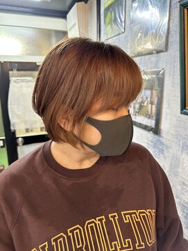 ソーヤ(SAWYER) 大人可愛い/ハイライト×ピンクベージュ×丸みショートボブ♪