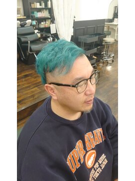 アークス(Ark'ss) ショート メンズ 刈り上げ ブリーチカラー グリーン