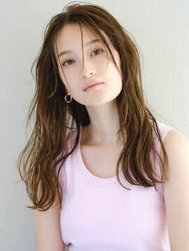 ミンクス渋谷スマートサロン(MINX shibuya smart salon) エアリーロング 美髪 ピンクブラウン 切りっぱなしボブ